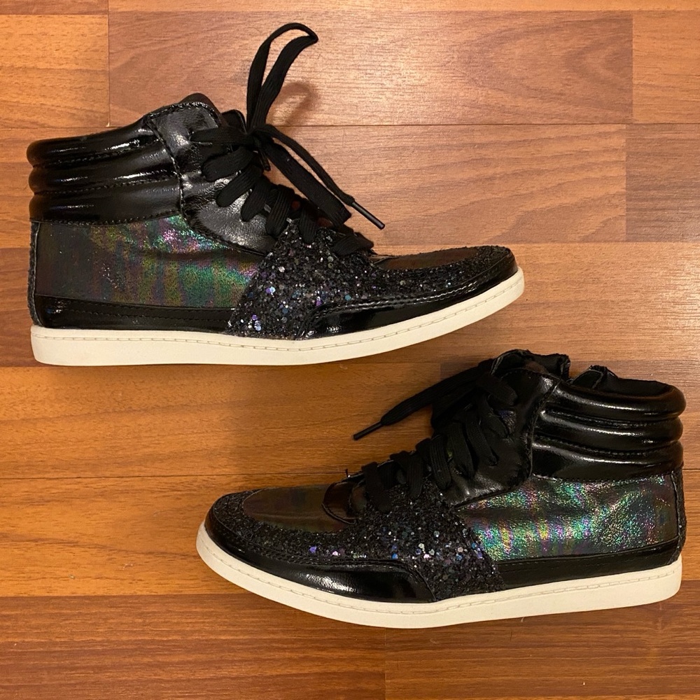 Candie's Girls Jory Black Hi Top Fashion Sneakers